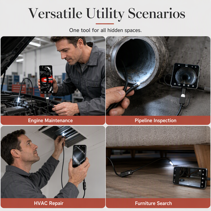 Wireless HD Endoscope WiFi Inspection Borescope for Android and iOS Phones Industrial Pipeline and Automotive Engine Inspection
