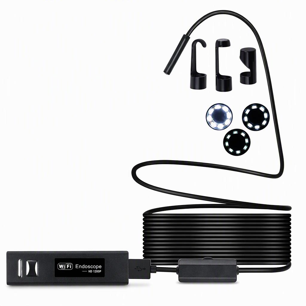 Wireless HD Endoscope WiFi Inspection Borescope for Android and iOS Phones Industrial Pipeline and Automotive Engine Inspection