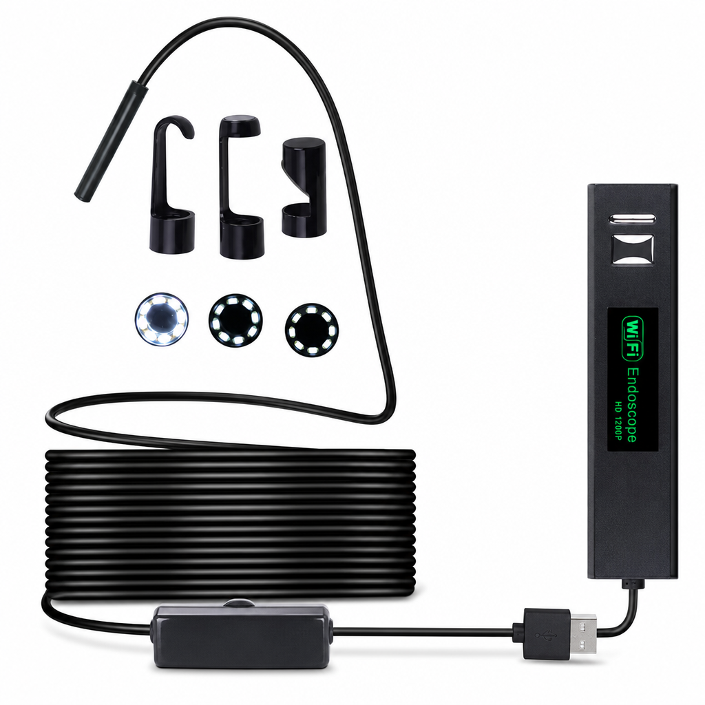 Wireless HD Endoscope WiFi Inspection Borescope for Android and iOS Phones Industrial Pipeline and Automotive Engine Inspection