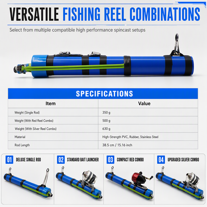 🎣🚀 LongCast Pro™ Bait Launcher Fishing Set – Precision Slingshot Casting Rod with Spinning Reel