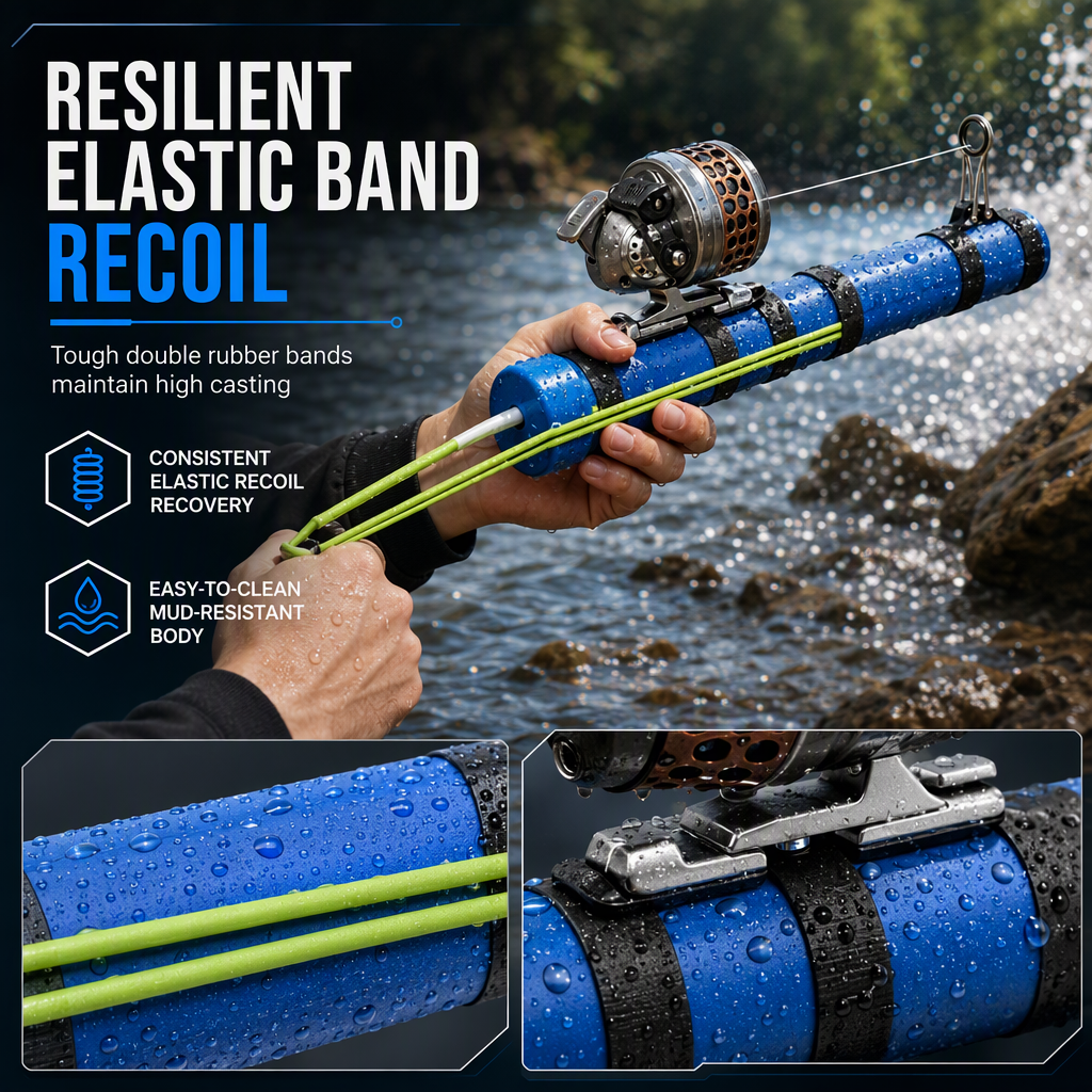 🎣🚀 LongCast Pro™ Bait Launcher Fishing Set – Precision Slingshot Casting Rod with Spinning Reel