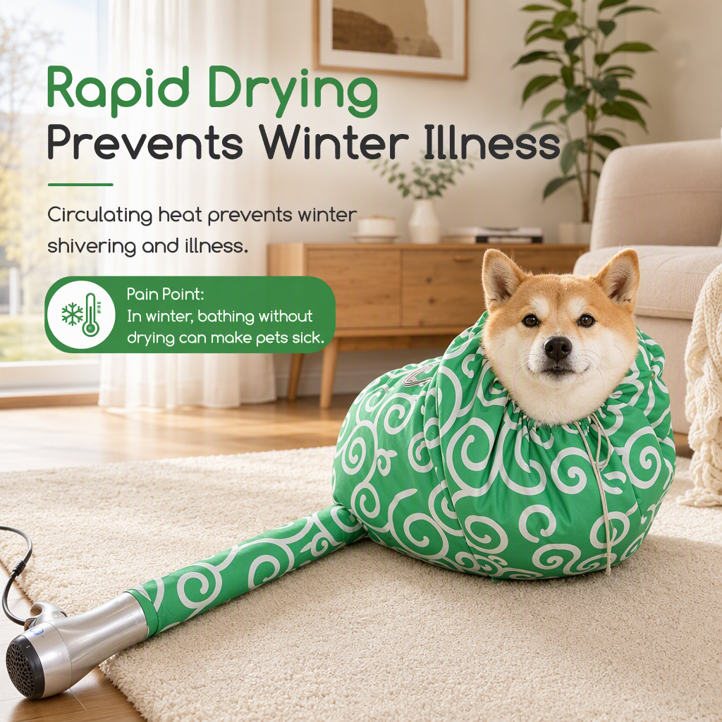 🐶💨 360° Warm-Air Pet Drying Suit – Hands-Free Post-Bath Drying for Dogs & Cats