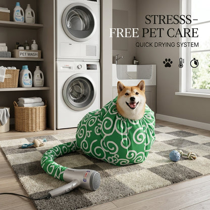 🐶💨 360° Warm-Air Pet Drying Suit – Hands-Free Post-Bath Drying for Dogs & Cats