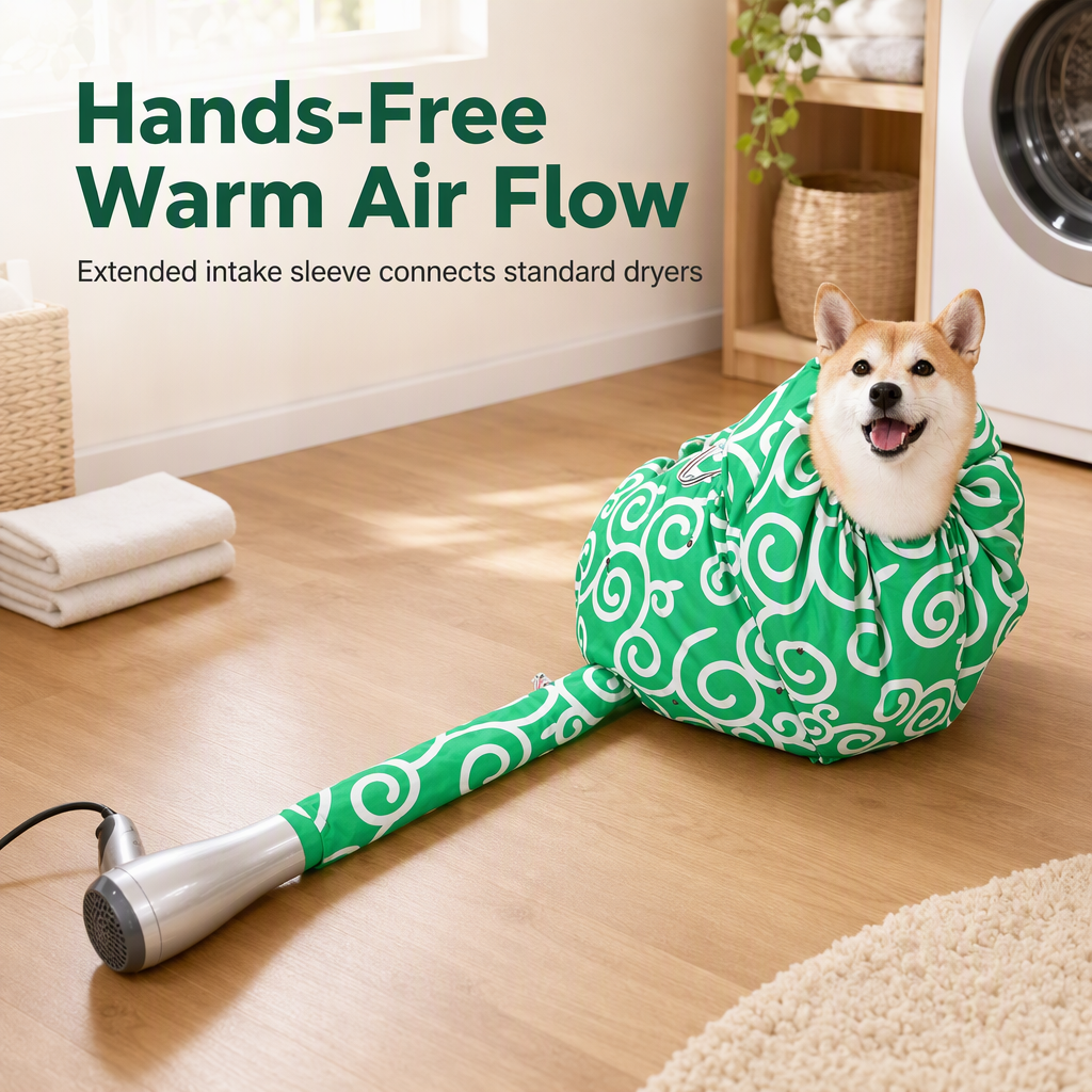 🐶💨 360° Warm-Air Pet Drying Suit – Hands-Free Post-Bath Drying for Dogs & Cats