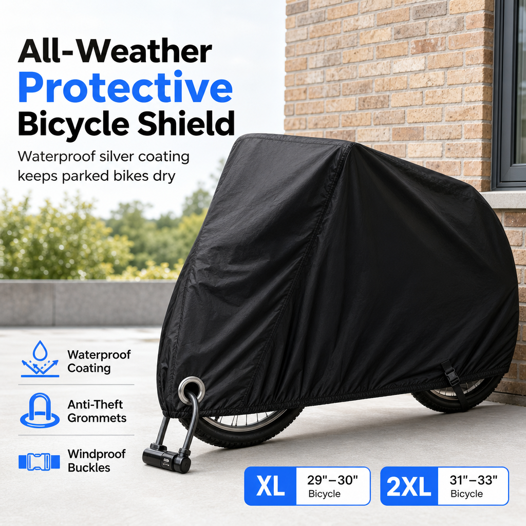 All-Weather Waterproof Bicycle Cover – Heavy-Duty Windproof Outdoor Bike Protection, Single & Double Bike Sizes