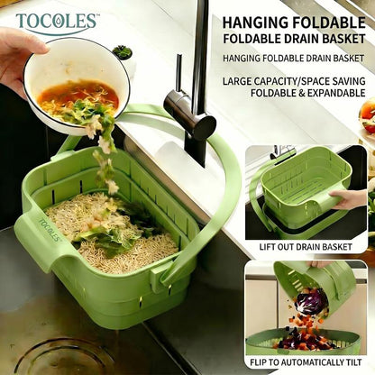 🥦💧Foldable Hanging Kitchen Sink Drain Basket – Keep Your Sink Clean & Clutter-Free