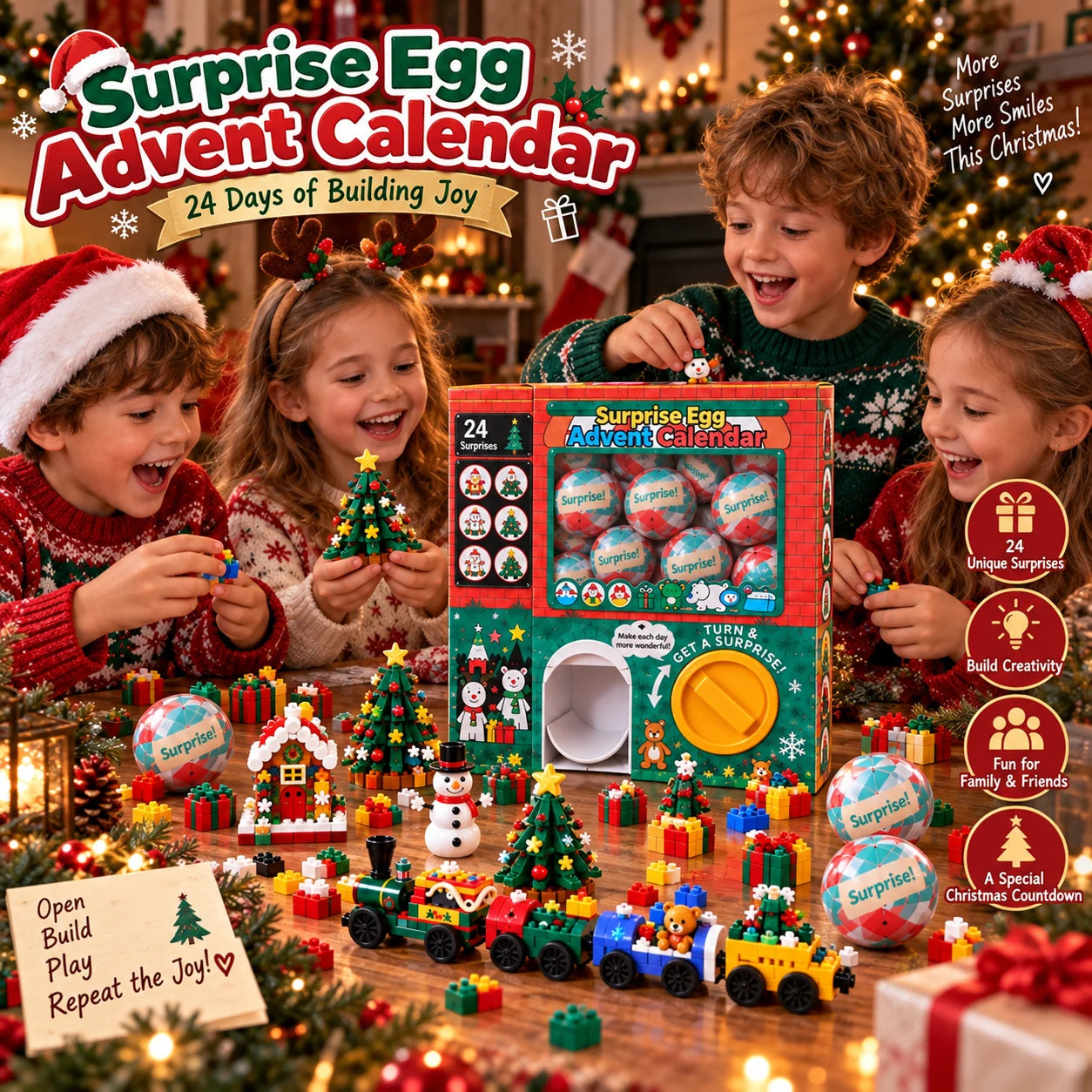 Children enjoying the Surprise Egg Advent Calendar together