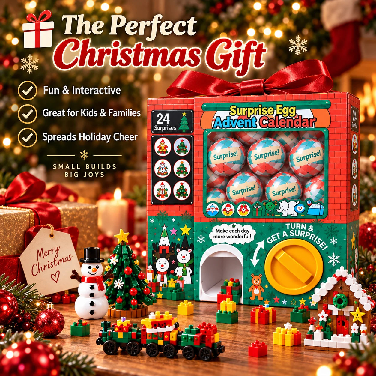 Surprise Egg Advent Calendar presented as a Christmas gift