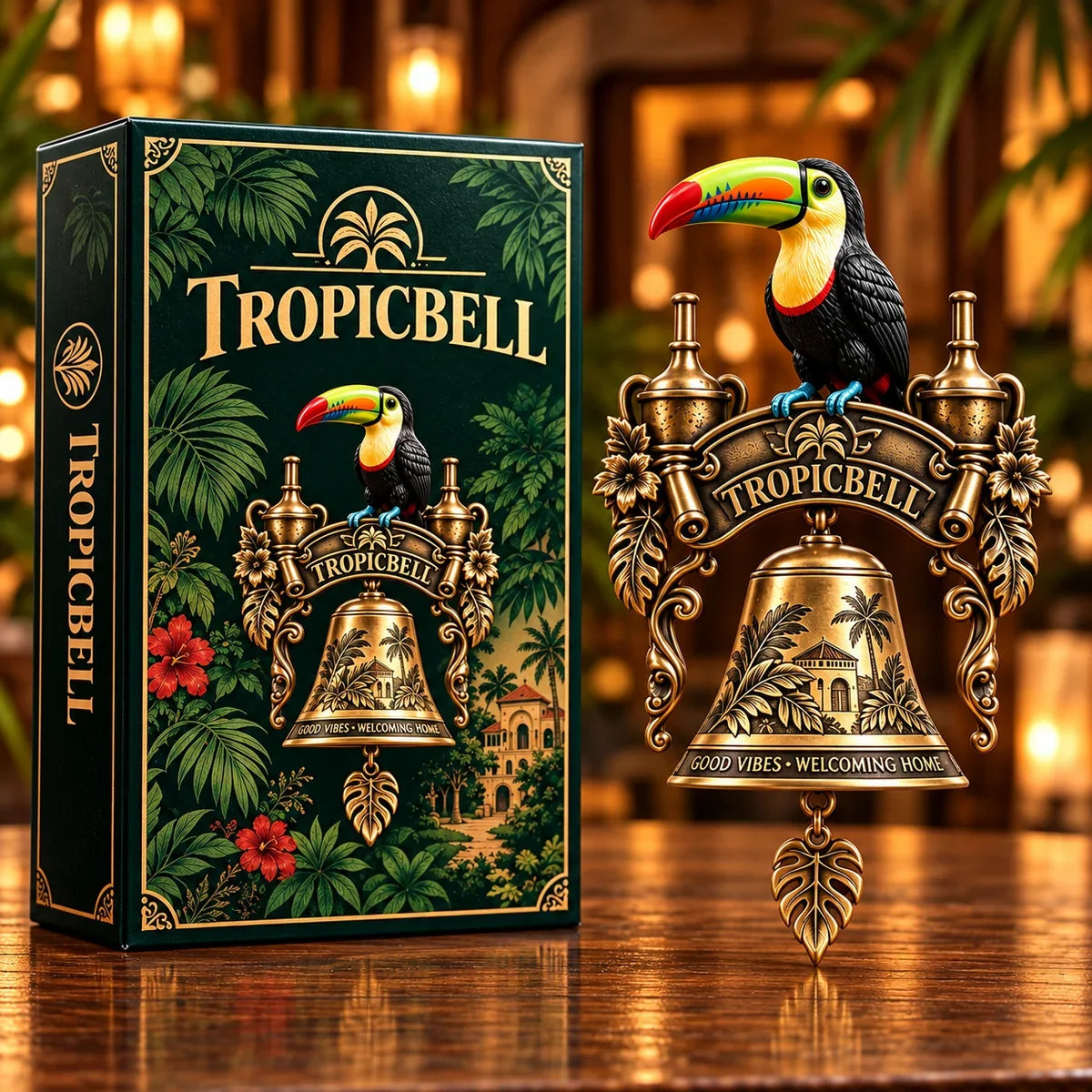 TROPICBELL™ Vintage Toucan Brass Doorbell