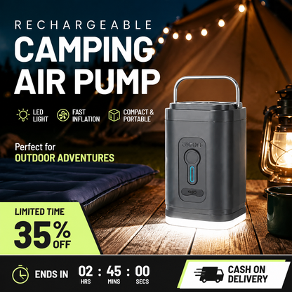 ⚡🔋 Portable Rechargeable Air Pump – LED Light, Fast Inflation, Compact – Cash on Delivery 🔋