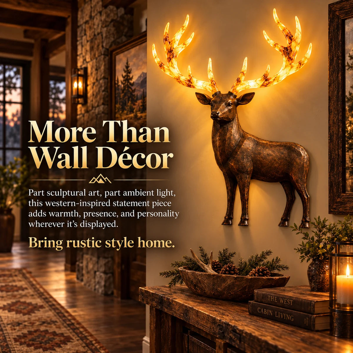 Decorative western deer wall art as a statement piece
