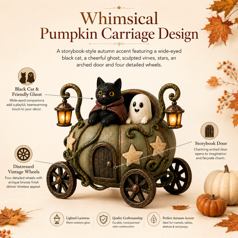 Feature image showing whimsical pumpkin carriage design details