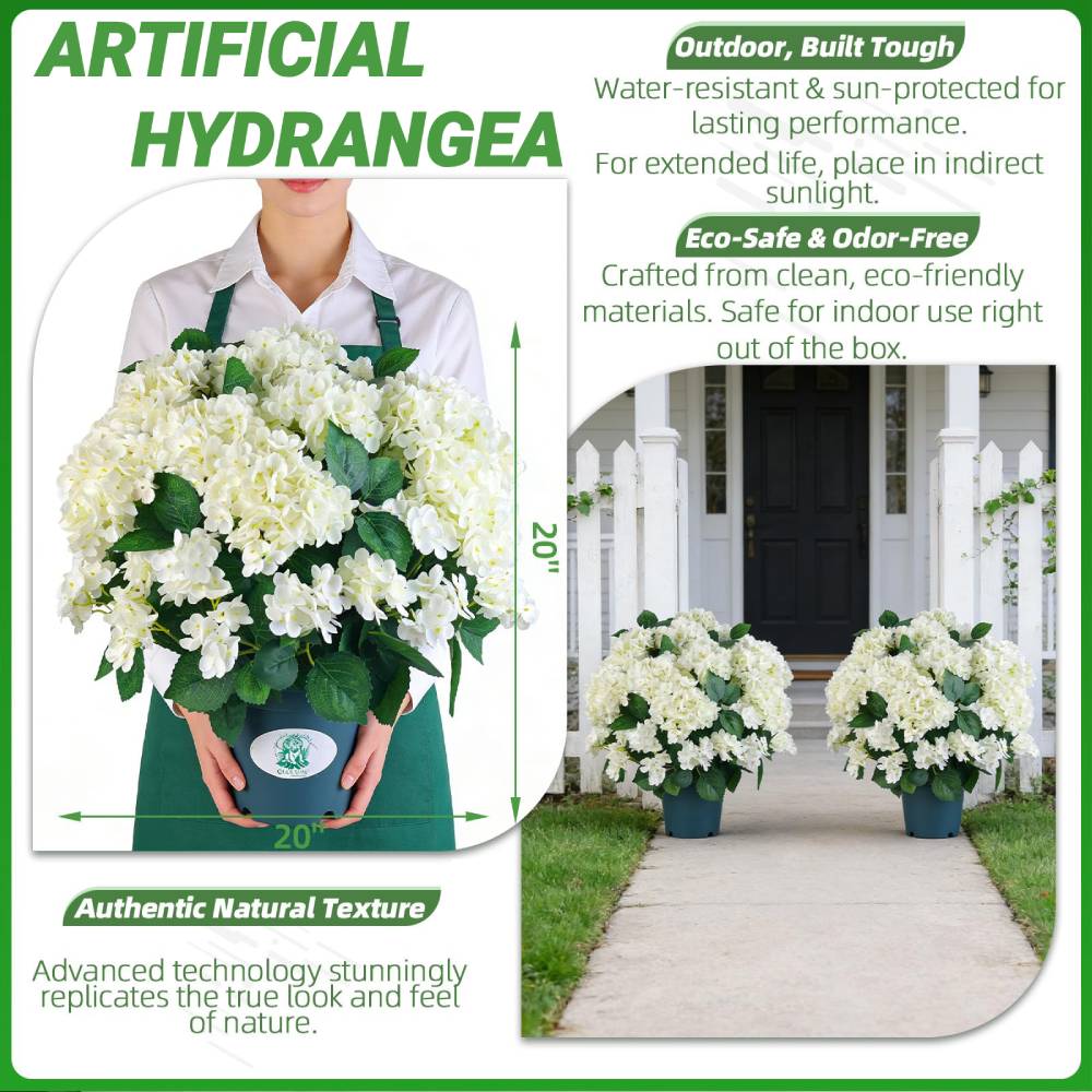 🔥Last Day 69% OFF🔥Artificial Outdoor Hydrangea Flowers - UV resistant, Waterproof, Windproof